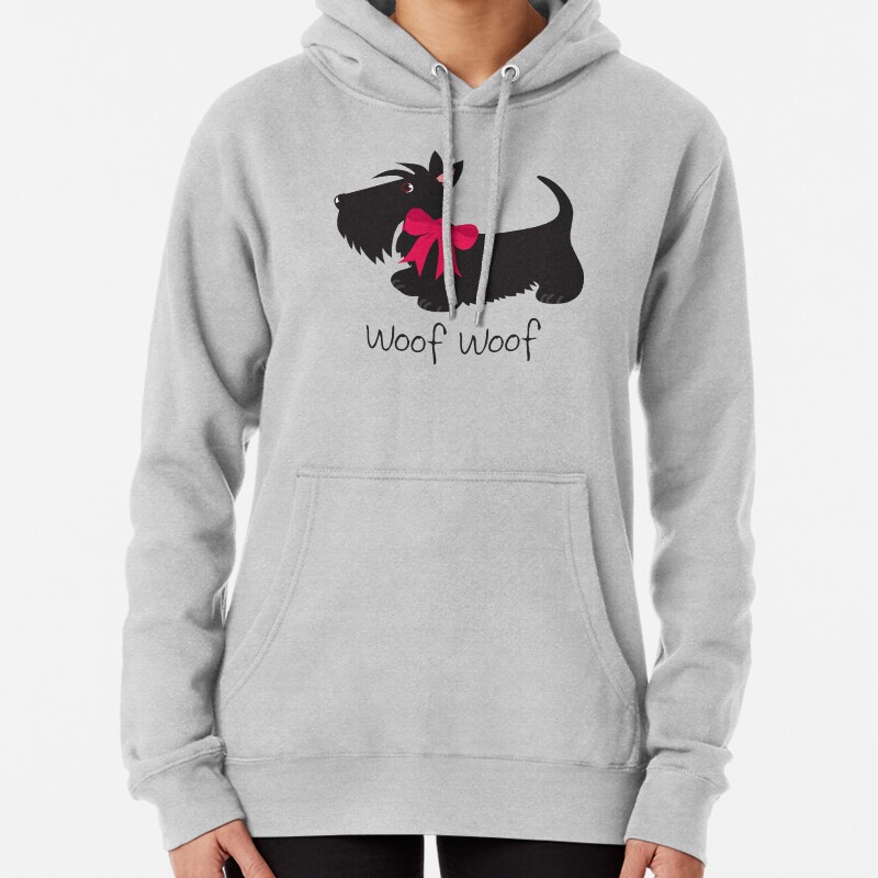 Woof Woof Scottie-Copyright BonniePortraits on Redbubblecom Pullover Hoodie