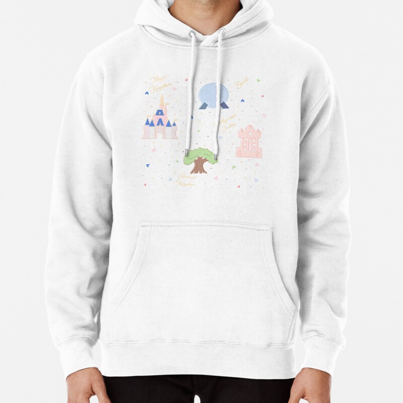 Four Magic Kingdoms Pattern Pullover Hoodie