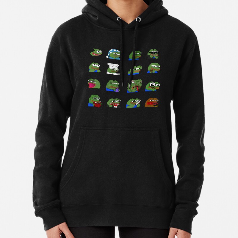 Pepe peepo variety set (16 pepes edition) Pullover Hoodie