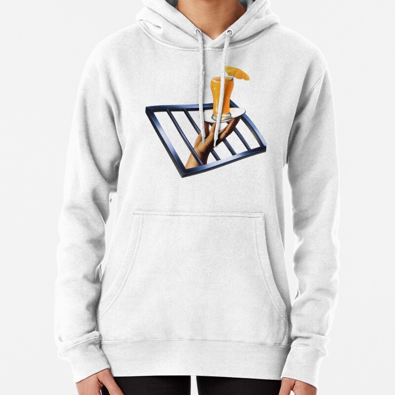 Hand Holding Orange Juice Pullover Hoodie