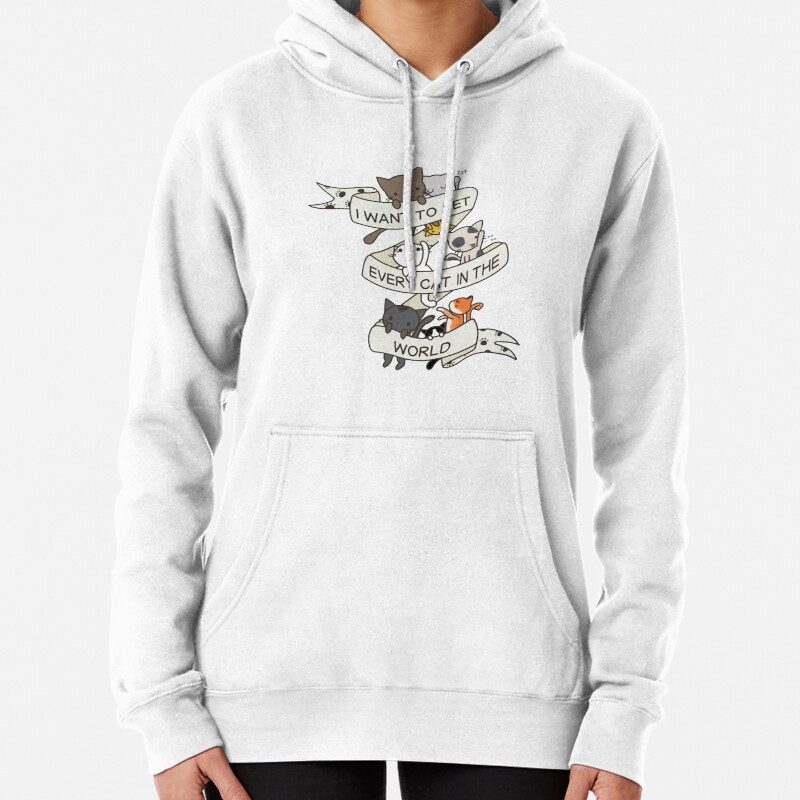 I want to pet every cat in the world Pullover Hoodie