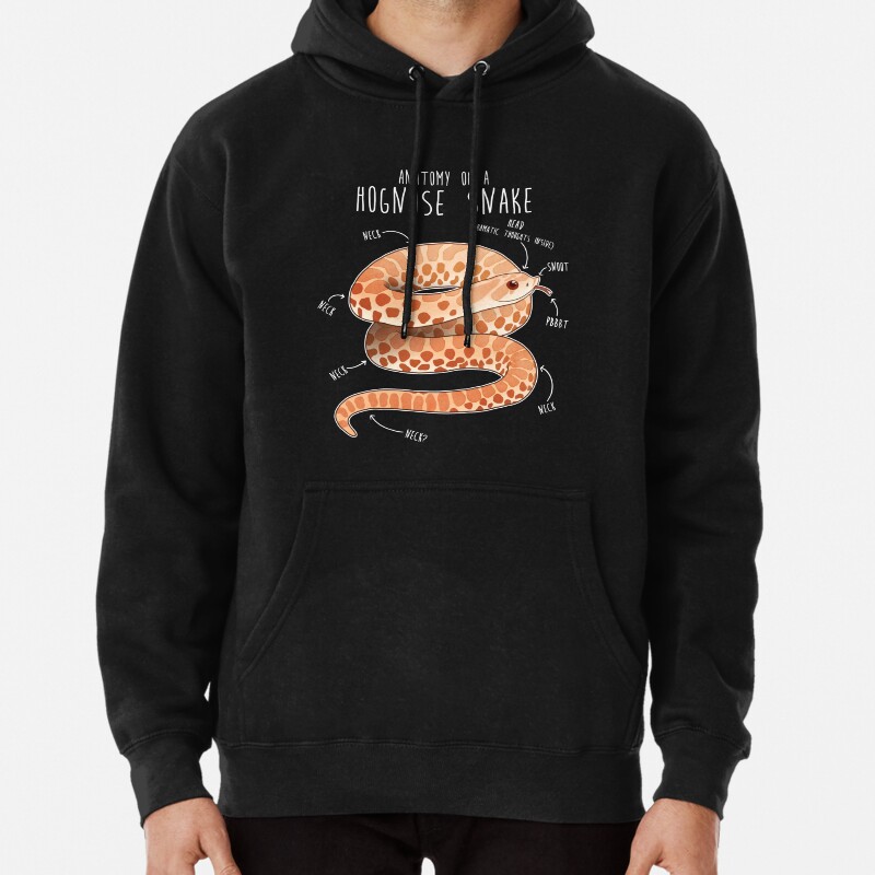 Albino Hognose Snake Anatomy Pullover Hoodie