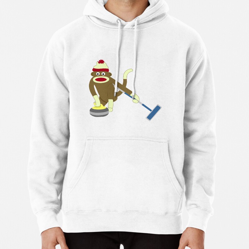 Sock Monkey Curling Pullover Hoodie