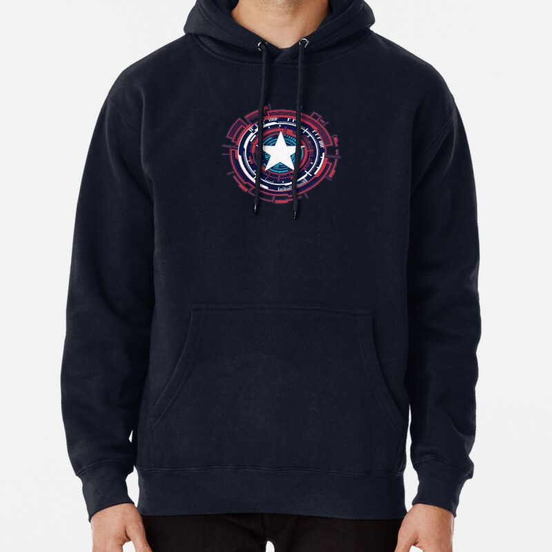 America Hero Futuristic Logo Pullover Hoodie