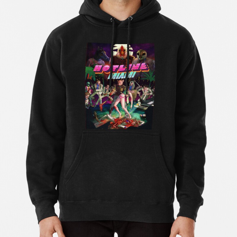 Hotline Miami Cover Pullover Hoodie