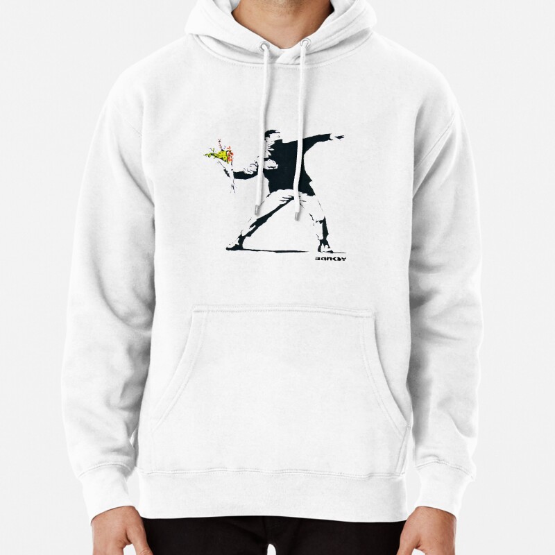 Banksy - Flower Thrower Pullover Hoodie