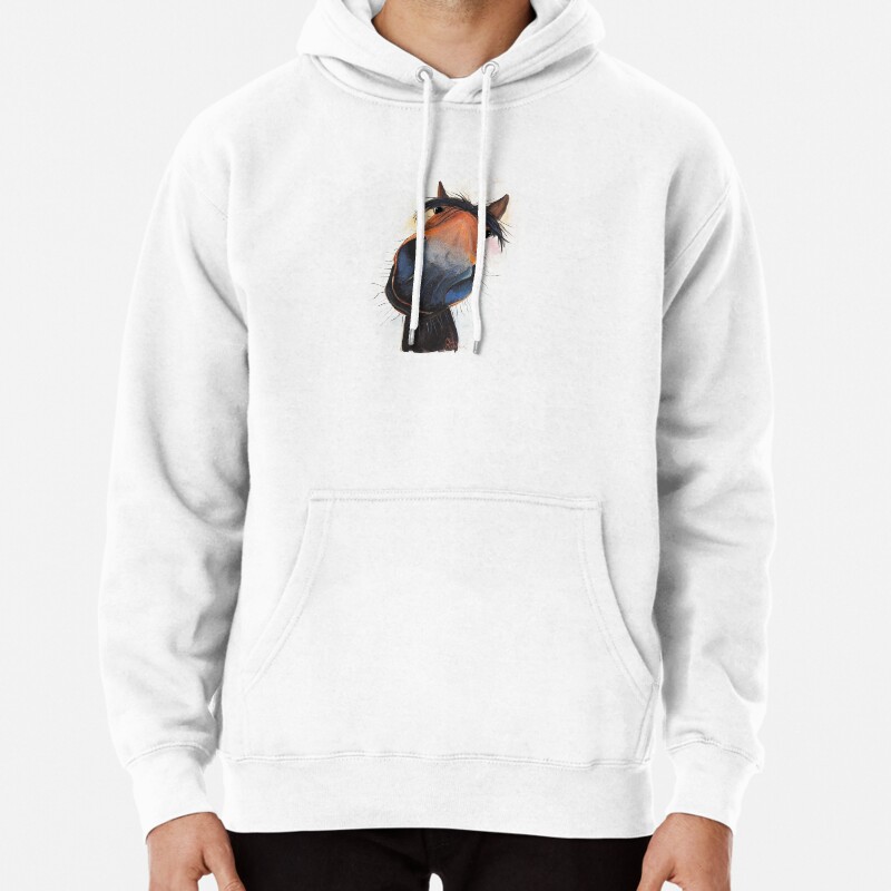 HORSE PRiNT HAPPY DAVE BY SHIRLEY MACARTHUR Pullover Hoodie