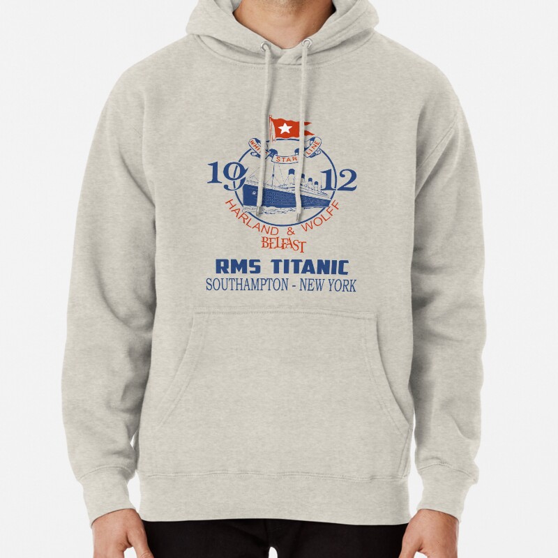 Titanic Vintage Poster Cruise Sinking Ship Atlantic Ocean Voyage  Pullover Hoodie