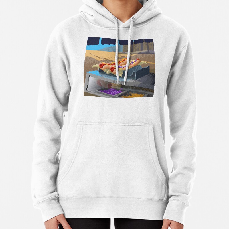 Beach and hot dog Pullover Hoodie