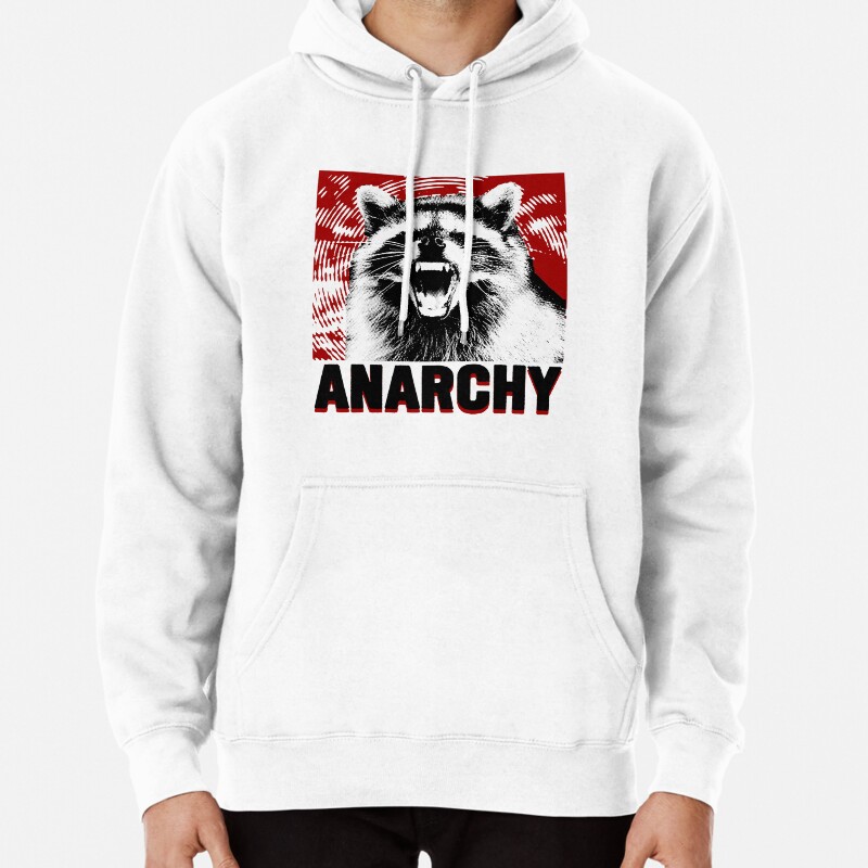 Anarchy Raccoon Red Pullover Hoodie