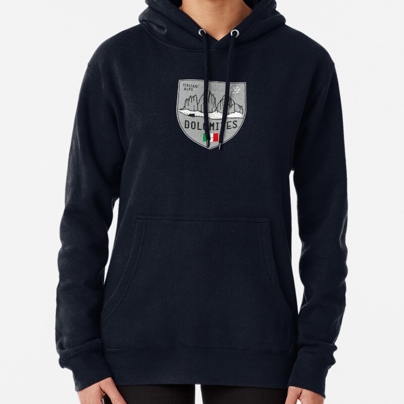 Dolomites Mountain Italy Emblem  Pullover Hoodie