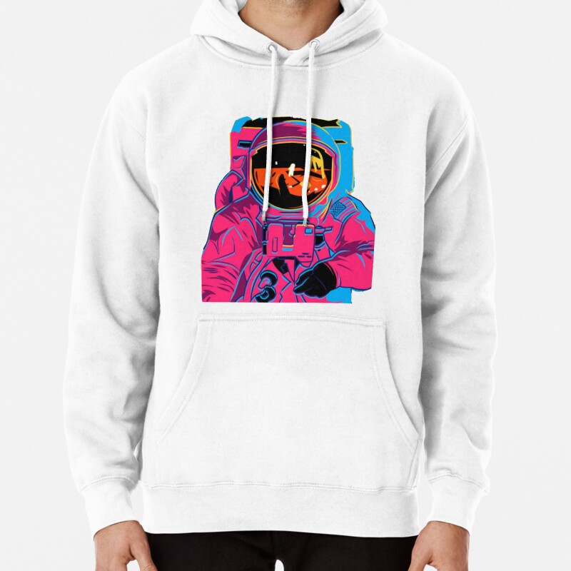 Trippy rainbow Astronaut Pullover Hoodie