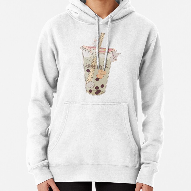 Bubble tea and boba bunnies Pullover Hoodie
