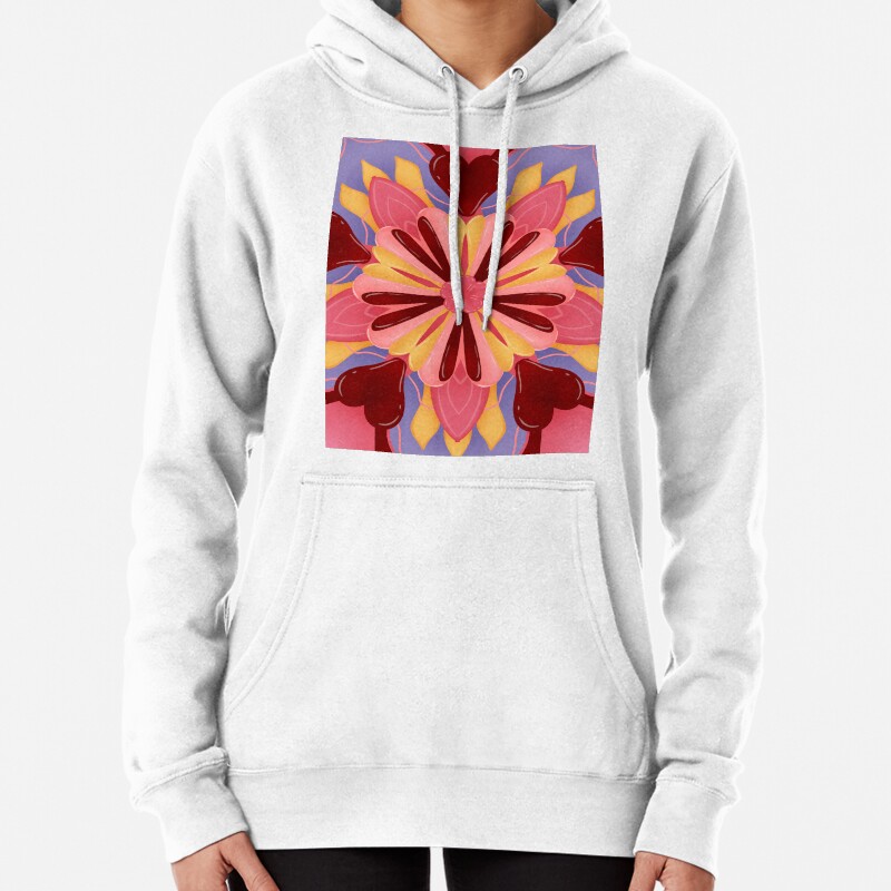 Colorful heart flower Pullover Hoodie