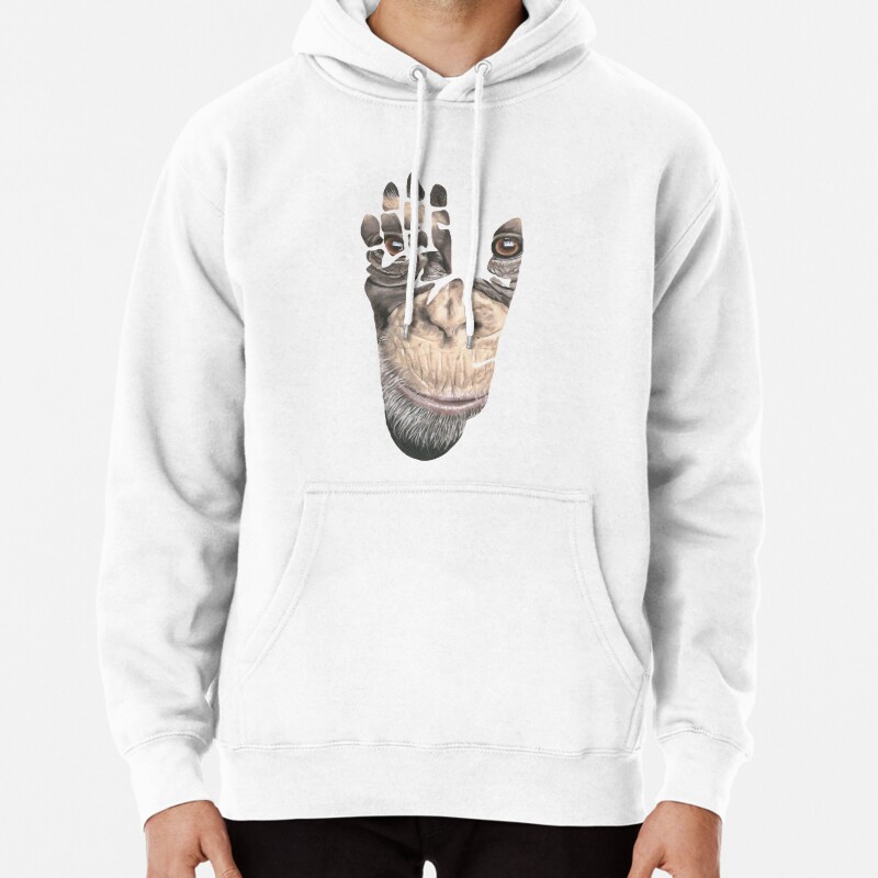 Chimpanzee hand print Pullover Hoodie