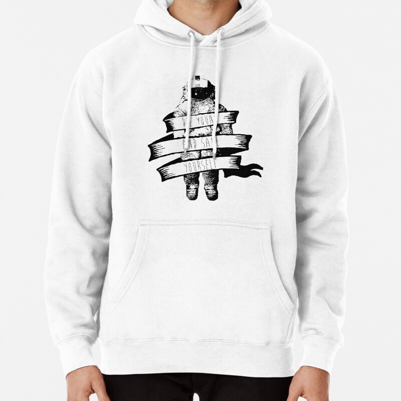 Ribbon wrapped astronaut quote Pullover Hoodie