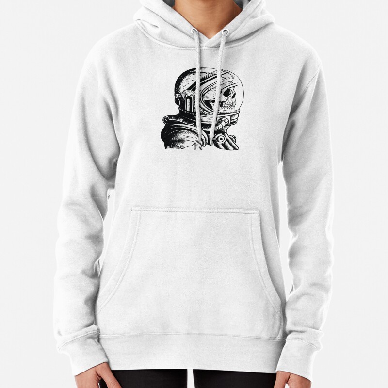 Skull in an astronaut helmet Pullover Hoodie