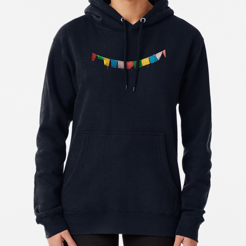 Tibetan Prayer Flags Pullover Hoodie