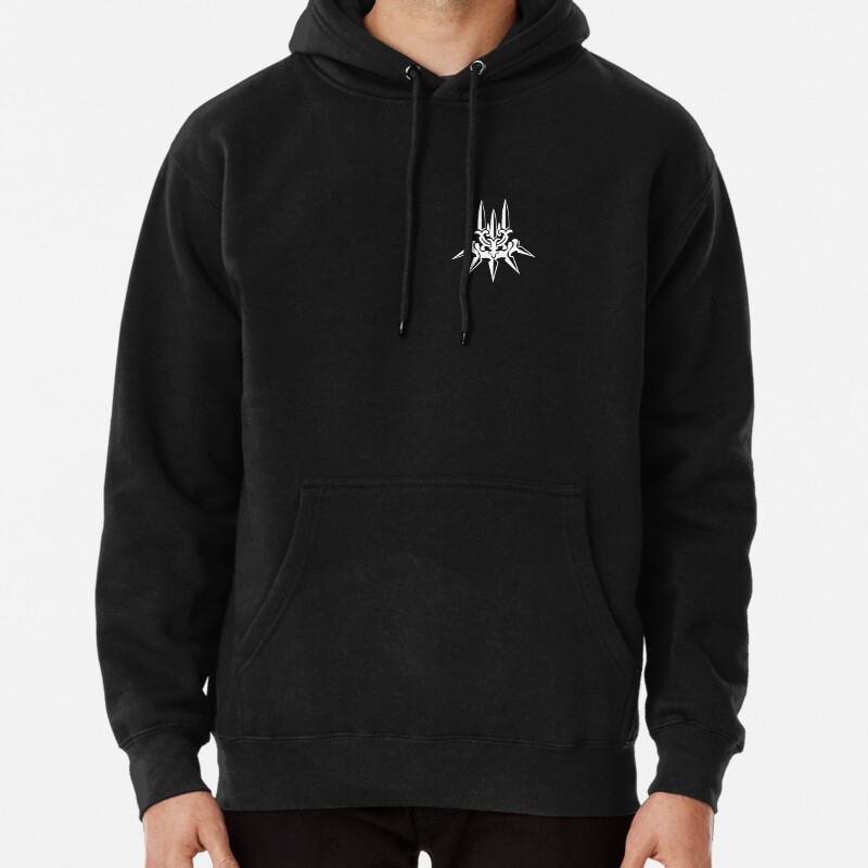 YoRHa - White Insignia - Corner print Pullover Hoodie
