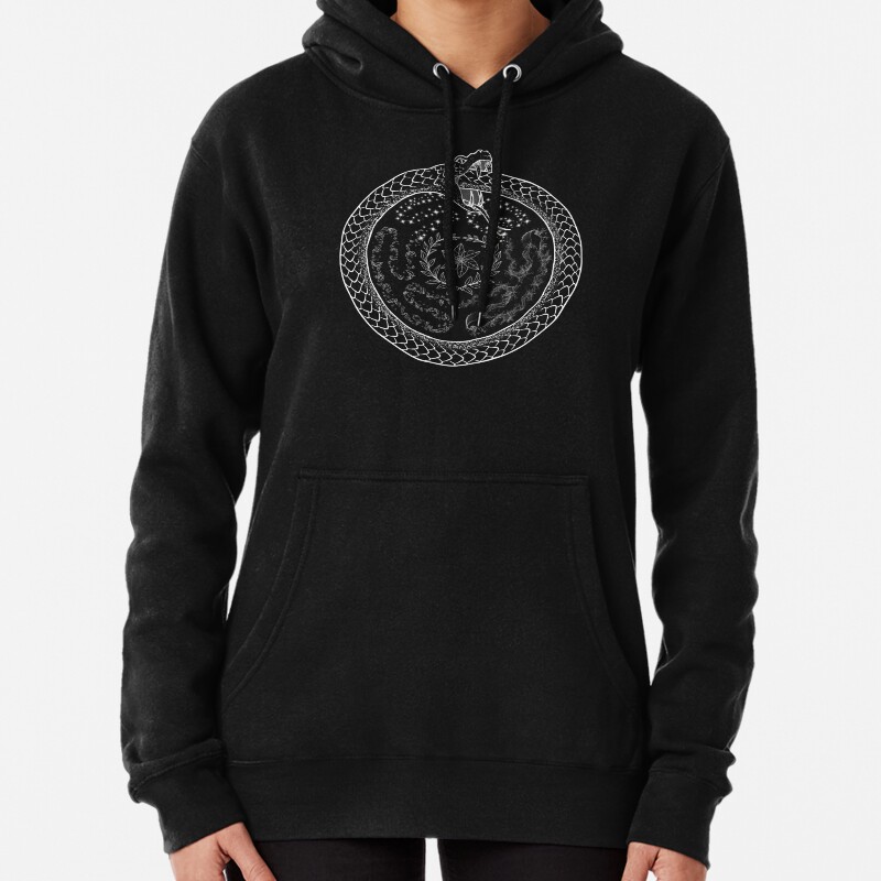 Hekate Wheel Hecate Strophalos Ouroboros Pagan Witch Pullover Hoodie