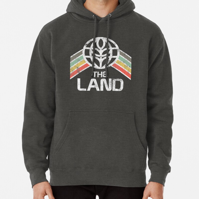 The Land Logo Distressed in Vintage Retro Style Pullover Hoodie