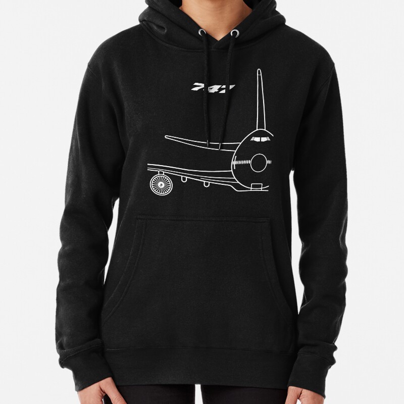 747 Front View Pullover Hoodie