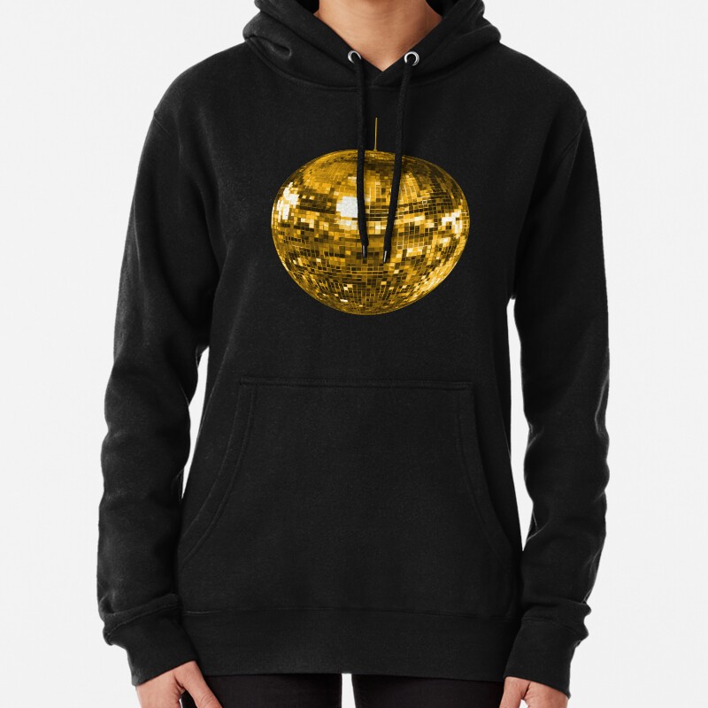 Gold Yellow Disco Ball  Pullover Hoodie