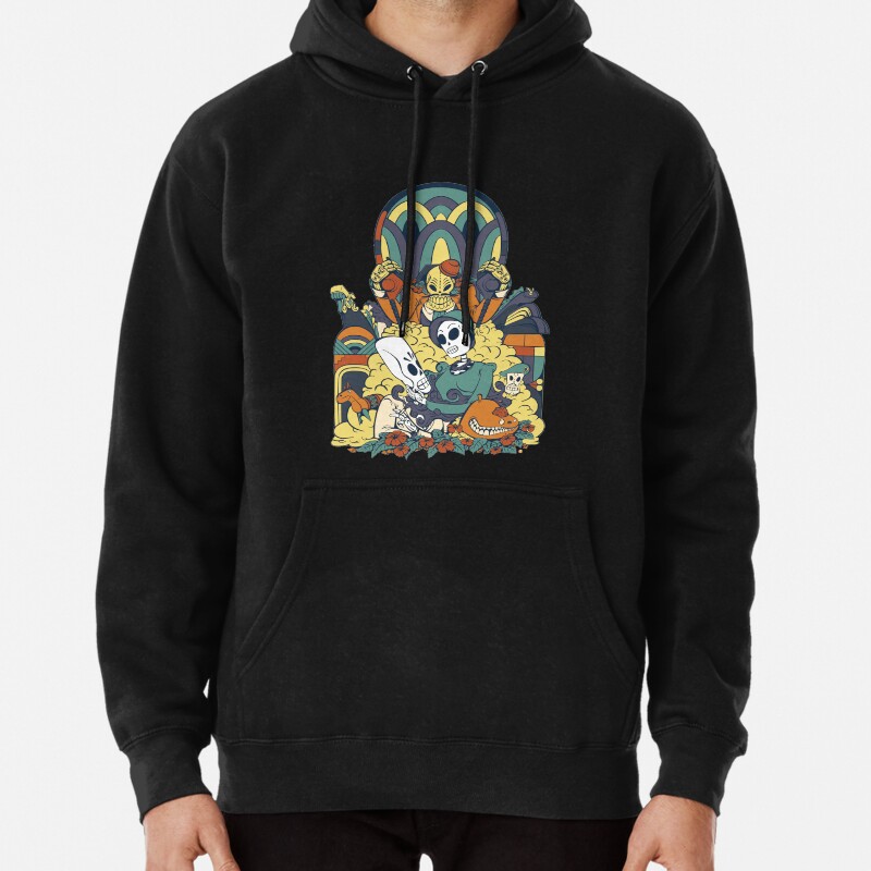 Grim Fandango Vintage Videogame Artwork Pullover Hoodie