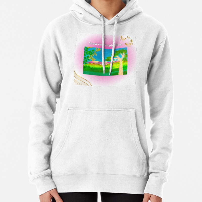 Snow on Purple Hills Pullover Hoodie