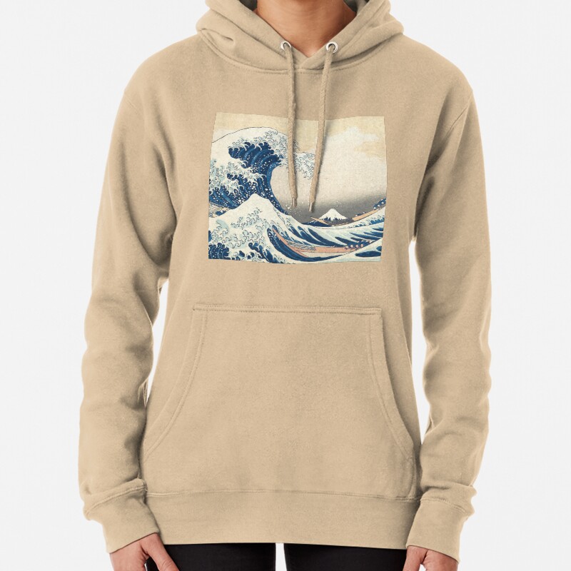 The Great Wave by Hokusai Pullover Hoodie