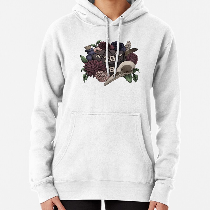 Necromancer D20 Tabletop RPG Gaming Dice Pullover Hoodie