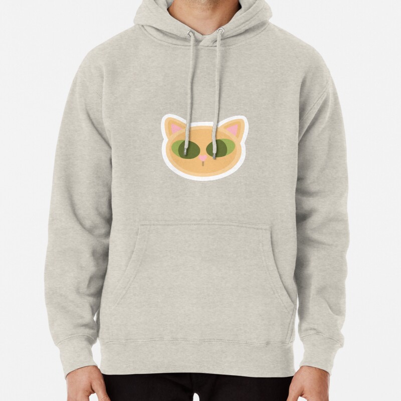 Sand colored green eyed cat Pullover Hoodie Girlmygirl