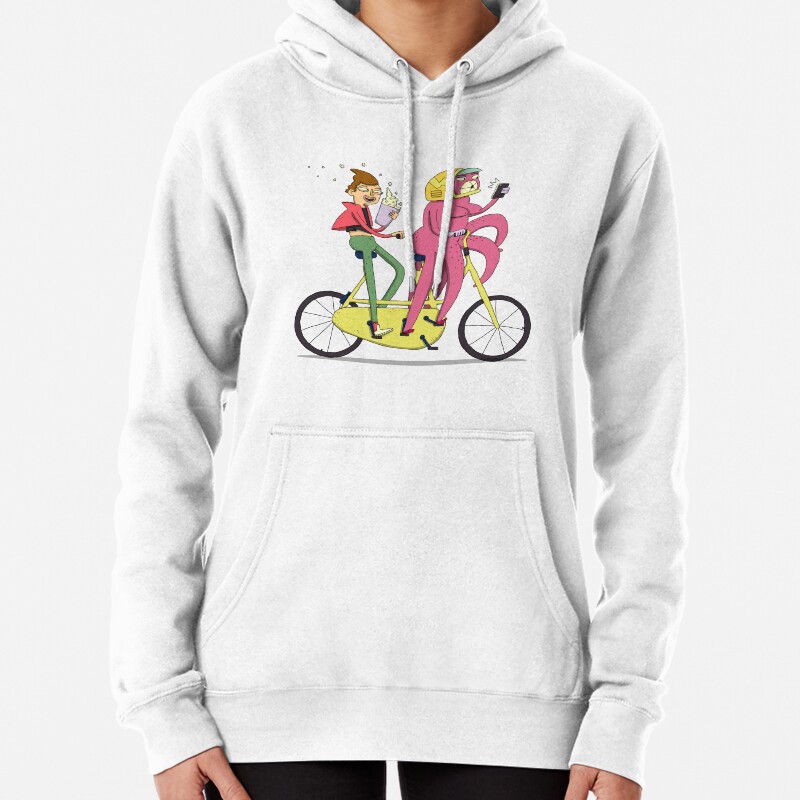 Two Silly men on Their Tandem Bike Pullover Hoodie
