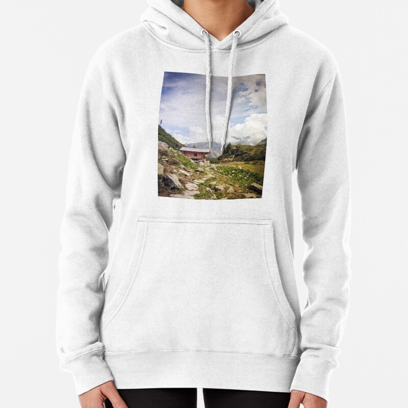 The Hut in the Mountains Pullover Hoodie