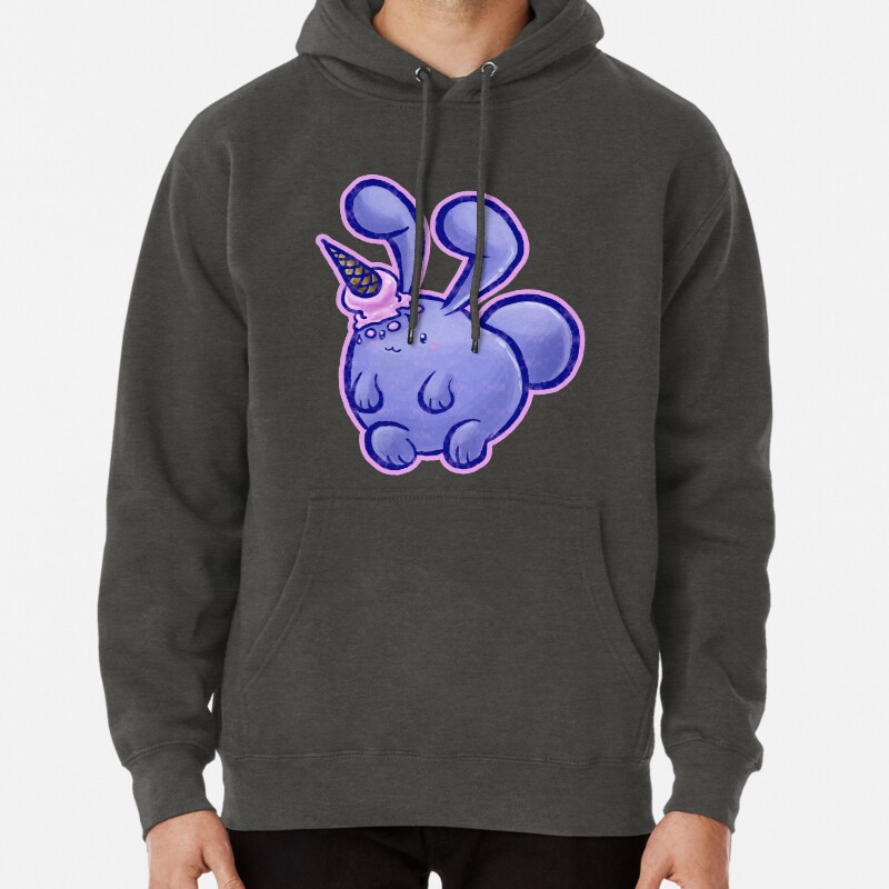Purple Icecream Bunny Pullover Hoodie