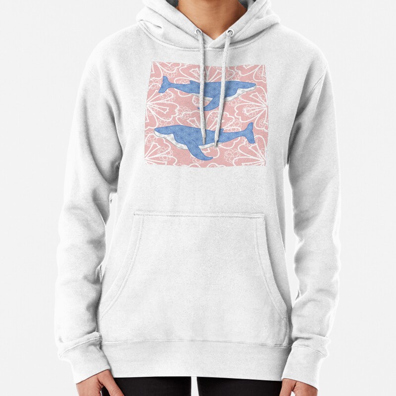 Flower whale Pullover Hoodie
