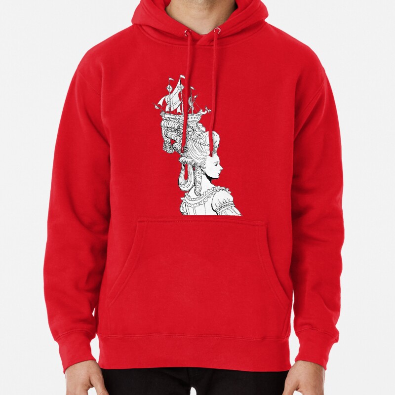 Girl With Ship Pullover Hoodie
