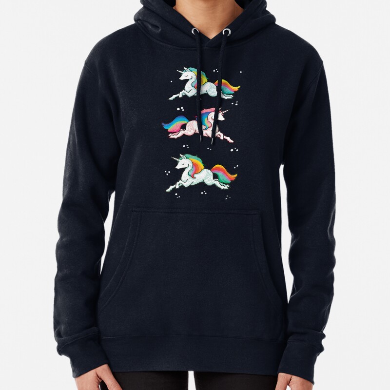 Rainbow Unicorns  Pullover Hoodie
