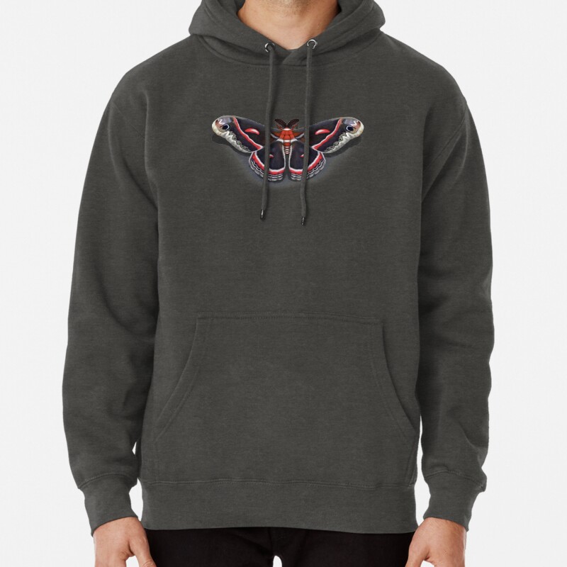 Cecropia Moth Pullover Hoodie