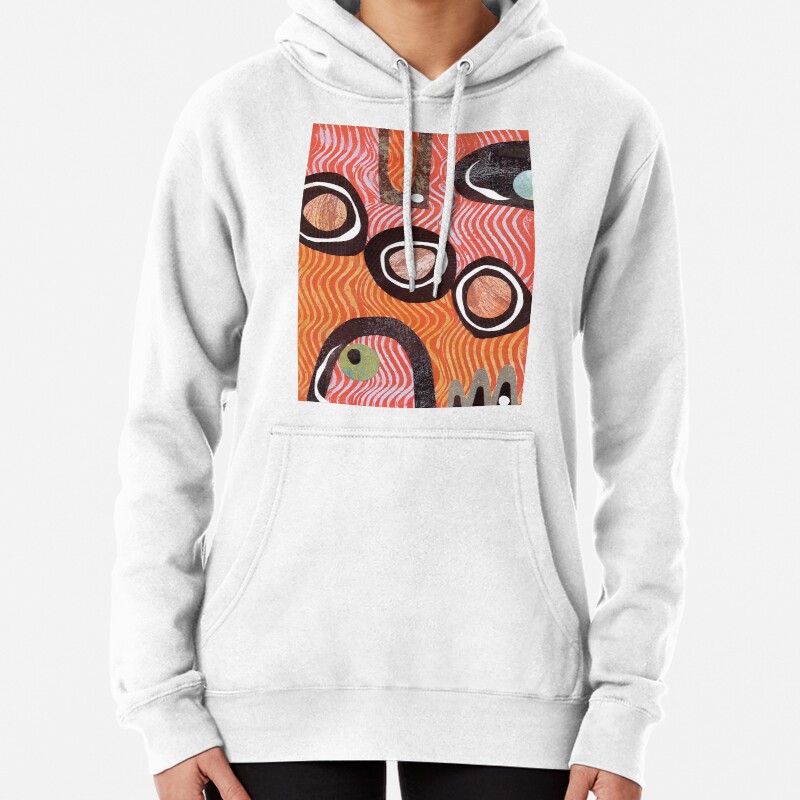 Funky retro orange print Pullover Hoodie