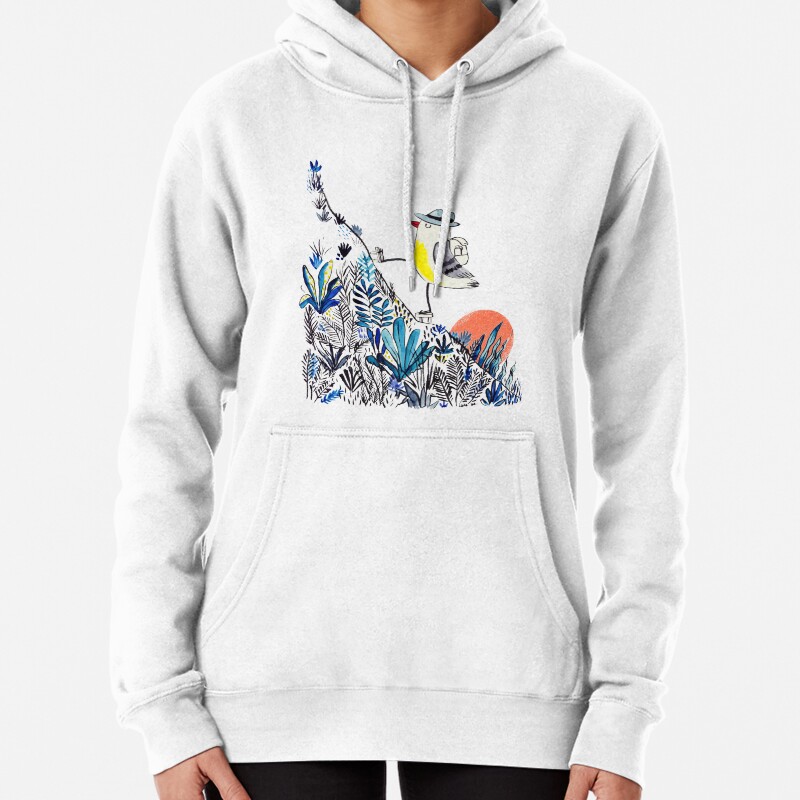 Mountain hiker bird at sunrise Pullover Hoodie