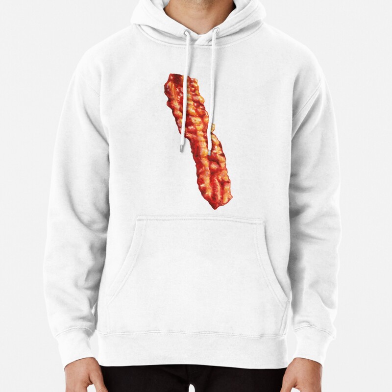 Bacon Pattern Pullover Hoodie