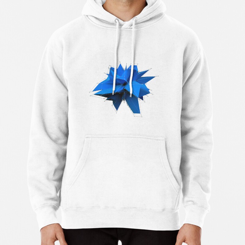 Blue Polygon Pullover Hoodie