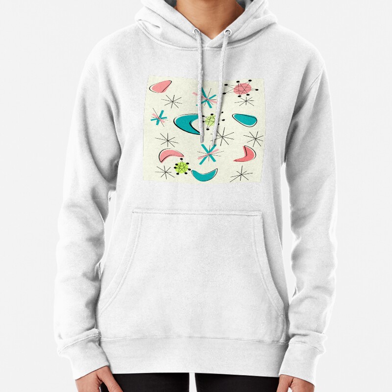 Mid Century Atomic Age Inspired Pullover Hoodie