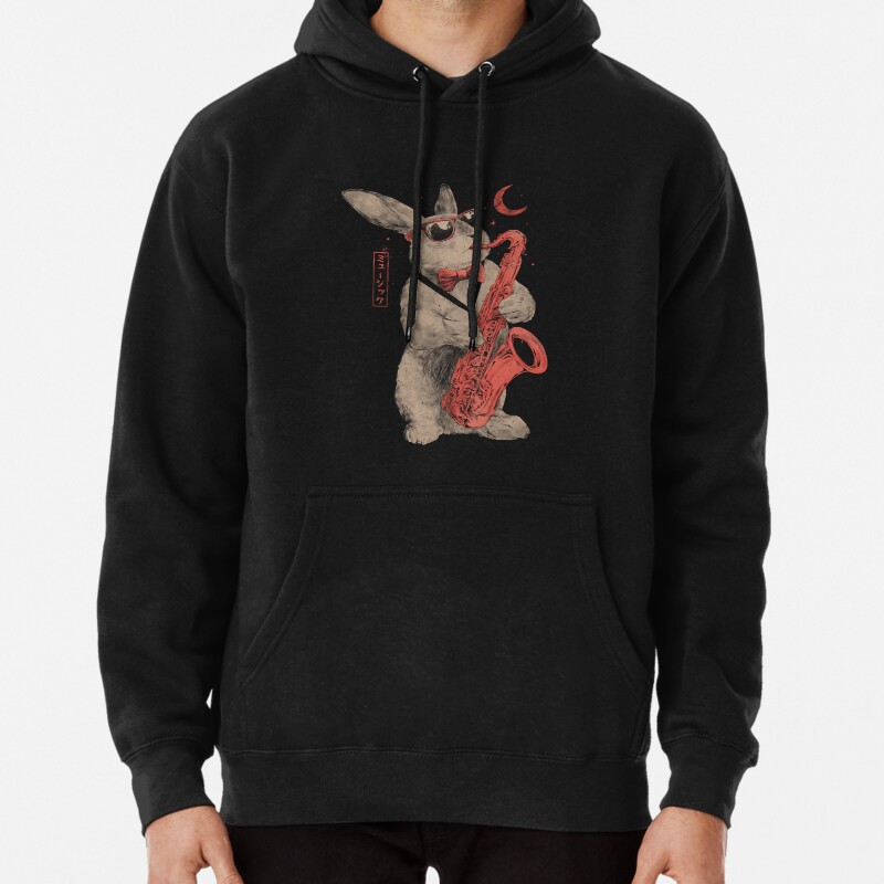 Jazz Bunny - Music Rabbit Saxophone Pullover Hoodie