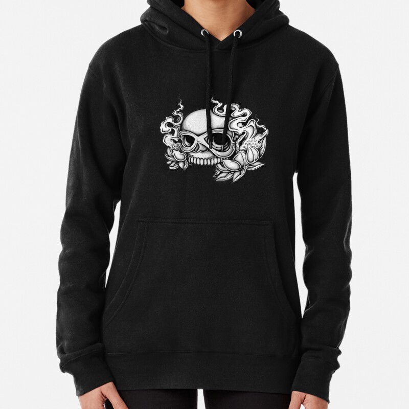 Skull Tattoo Flash Pullover Hoodie
