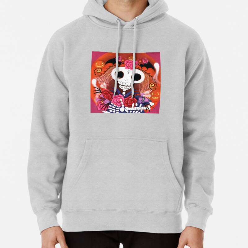 Halloween Skelly Bride Pullover Hoodie