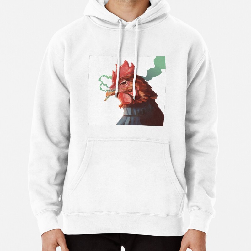 Smoking Rooster  Pullover Hoodie