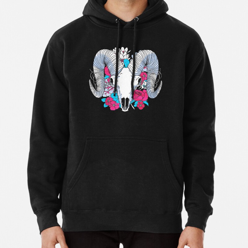 Flower Skull Pullover Hoodie