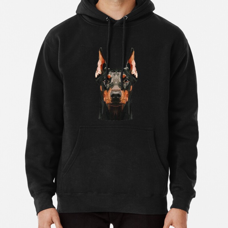Doberman low poly Pullover Hoodie